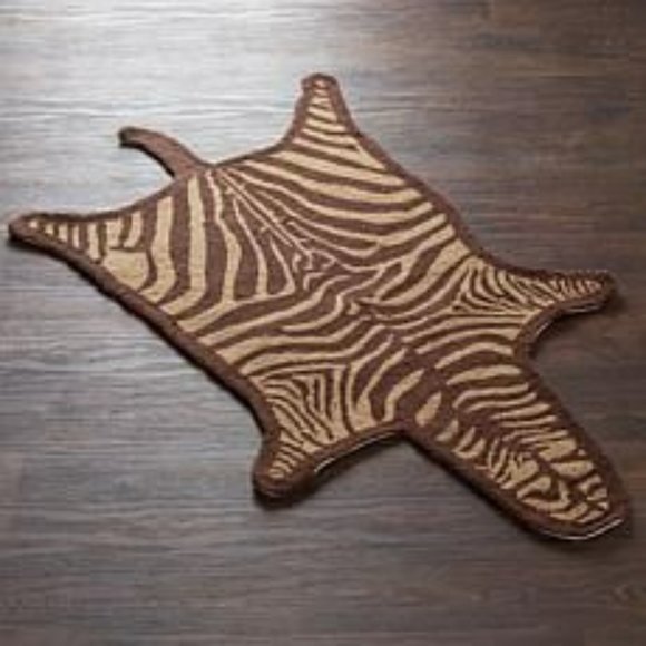 Handmade Needlepoint Zebra Rug - Picture 1 of 1